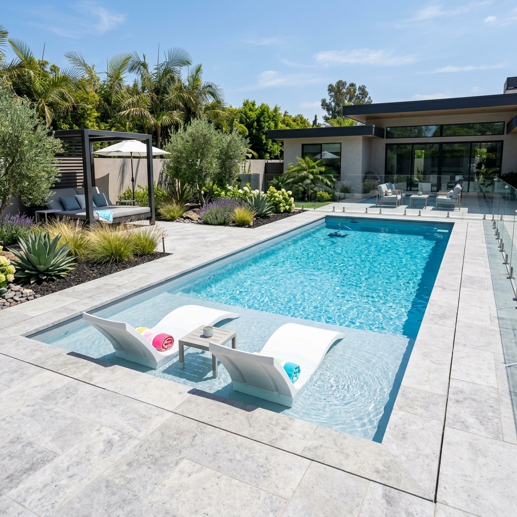 Premium fiberglass pool installation