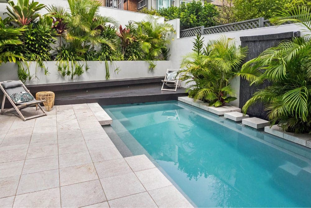 Tuscan 13.24 fiberglass pool, 12' 10" x 23' 7"